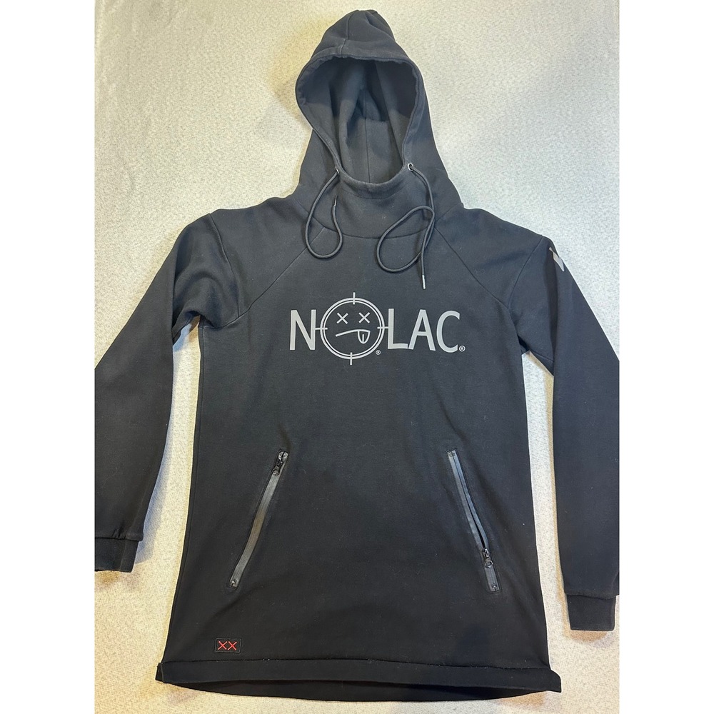 NOLAC Dreamers By Day Black Graphic Hoodie Zipper Pockets‎ Mens Medium